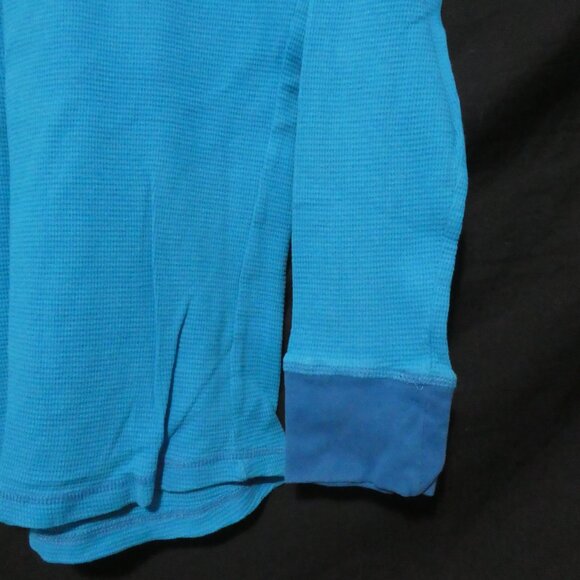 TWEETY! | large | Blue Waffle Knit Long Sleeve Pajama Shirt | Tweety Print Front - Picture 15 of 16
